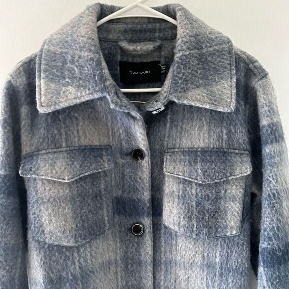 Tahari Sky Blue Stacie Wool Blend Peacoat Size XS Classic Cozy Fall Winter - Picture 5 of 9